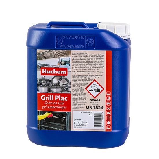 Huchem Ovenreiniger | 5L | Grillreiniger | Gel | Grill plac | Horeca | Restaurant | Party service | Bakplaat | BBQ | Lava