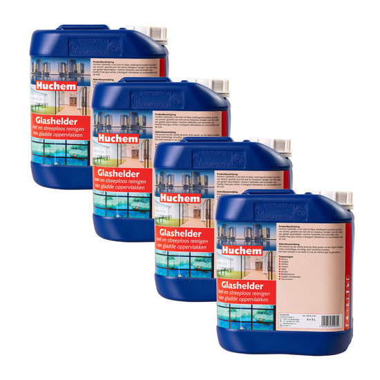 Huchem Glashelder | Glasreiniger | 5L | Professional | Multifunctioneel | Ramen | Clear Glass