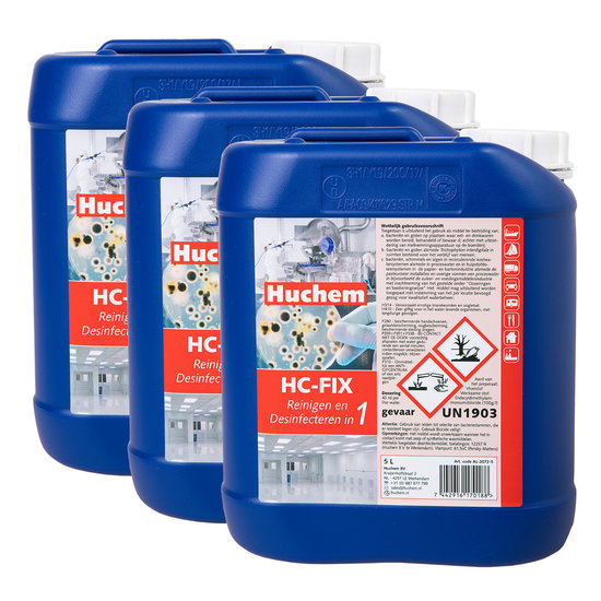 Huchem Desinfectiemiddel | 5 L | HC fix 2 in 1 | Reiniging & Desinfectie | Professioneel & Geconcentreerd