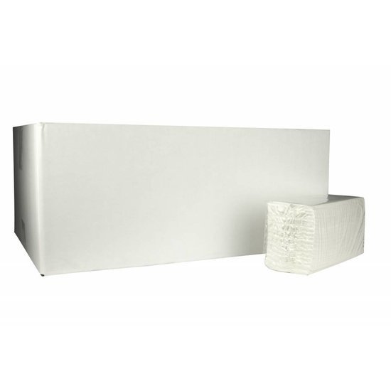 Huchem Handdoekjes papier 25 x 22 cm 2-lgs, wit – 100% Cellulose | 3200 stuks | Z-vouw | Voordelig & Direct Leverbaar