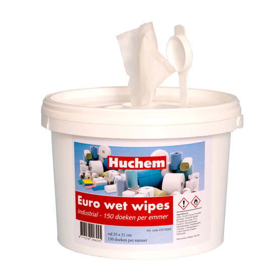 Huchem Wet Wipes | WetWipes | emmer 150 st. | Handreiniging | Handreinigingsdoekjes | Handcleaner | Industrial