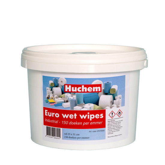 Huchem Wet Wipes | WetWipes | emmer 150 st. | Handreiniging | Handreinigingsdoekjes | Handcleaner | Industrial