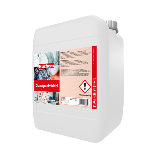 Huchem Glansspoelmiddel 5L — Naglansmiddel voor streeploos opdrogen | Naglans | Horeca | Vaatwas | Catering