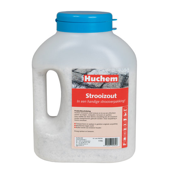 Huchem Strooizout in strooier | 5 kg | Hervulbaar  | Sneeuw | Ijzel  | Dooimiddel