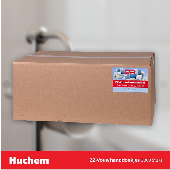 Huchem Handdoekjes | 5000 st. | Blauw | 1lgs. | 23 x 25 cm | Hygiëne Papier