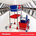Huchem Werkwagen | Praktische Schoonmaakkar | Werkwagen met pers | Chroom