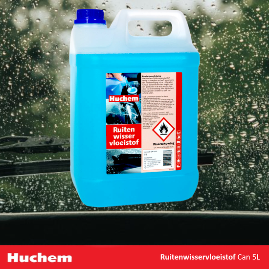Huchem Ruitenwisservloeistof 5 L – Vorstbestendig tot -15 °C, Streeploos Reinigend | Screenwash