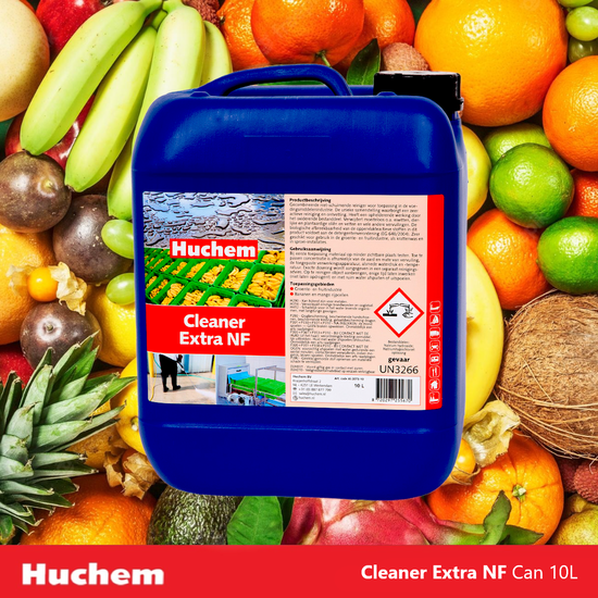 Huchem Chloorreiniger | 10L| Niet-schuimend | Cleaner EX NF | Ontsmetter | Groente en Fruit industrie | Rijpcellen | zuivel | Kaas | Food