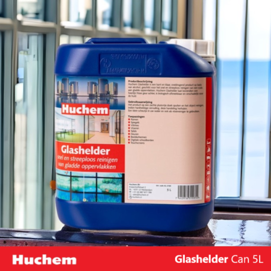 Huchem Glashelder | Glasreiniger | 5L | Professional | Multifunctioneel | Ramen | Clear Glass