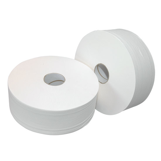 Huchem Maxi Jumbo Toiletpapier 2-laags – 6 Rollen van 360 Meter – Wit Cellulose