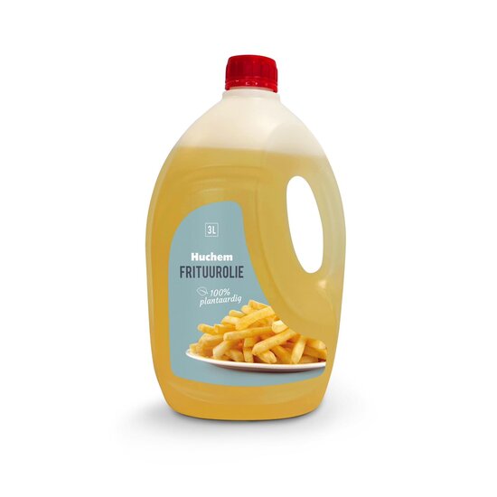 Huchem 100 % Plantaardige Frituurolie 3 L – Ideaal voor Friet, Frituur & Horeca | Bakken | Vloeibaar | Cafetaria | Kantine