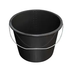 Zwarte bouwemmer 12 L – robuuste professionele bouwbucket | Robuust | Bucket | Professional | Specie | Stukadoor | Stevig