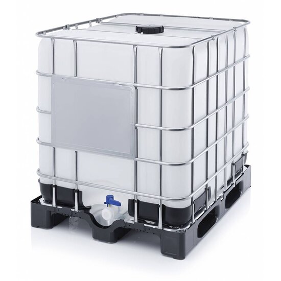 Huchem IBC Container Multibox 1000L Gespoeld – Gebruikte IBC Vloeistofcontainer – Duurzame Keuze (CO₂ voordeel)