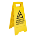 Huchem Waarschuwingsbord gladde vloer | Caution | Veiligheid | Glad | Opgepast | Wet Floor | 3- talig | Signaleringsbaken