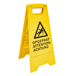 Waarschuwingsbord Gladde Vloer 60 cm Opvouwbaar Geel