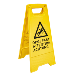 Waarschuwingsbord gladde vloer | Caution | Veiligheid | Glad | Opgepast | Wet Floor | 3- talig | Signaleringsbaken