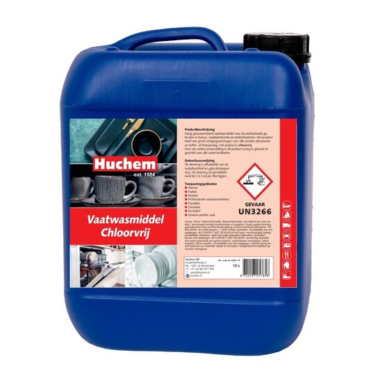 Huchem Vaatwasmiddel | Chloorvrij | 10L | Horeca | Vloeibaar | Catering | Hotel | Universeel
