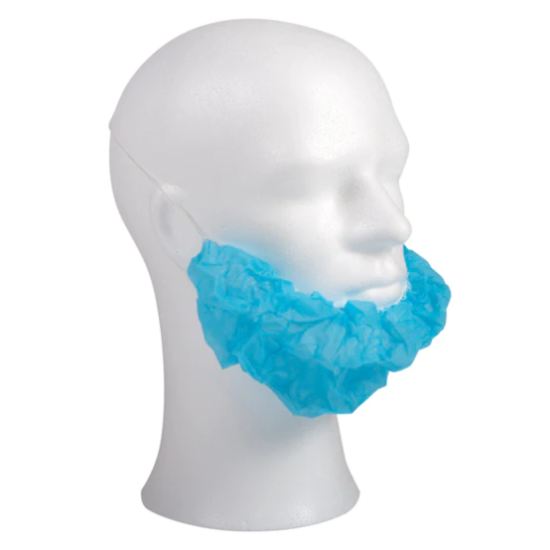 Huchem Baardmasker | Baardnetje | Blauw | 100 st.| Disposable | Wegwerp | Hygiëne | Food