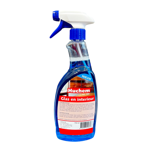 Huchem Glasschoon Glas- & Interieurreiniger Spray 750 ml – Streeploos & Multifunctioneel