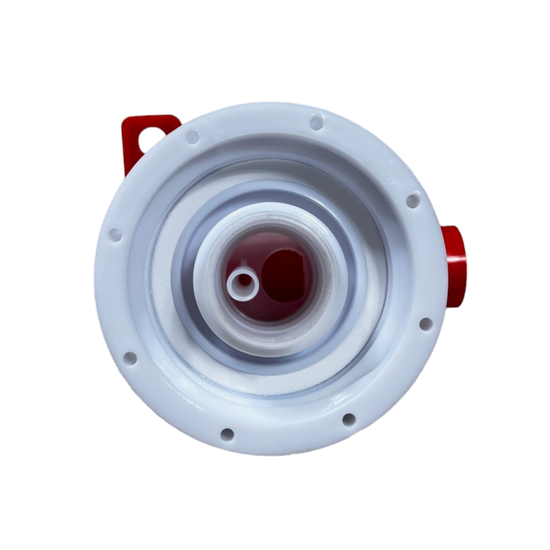 Huchem Kunststof Dopkraan | Din 61  | Rood/Wit |Jerrycan Kraan | Aftapkraan | Dop | Tappen | Doseren