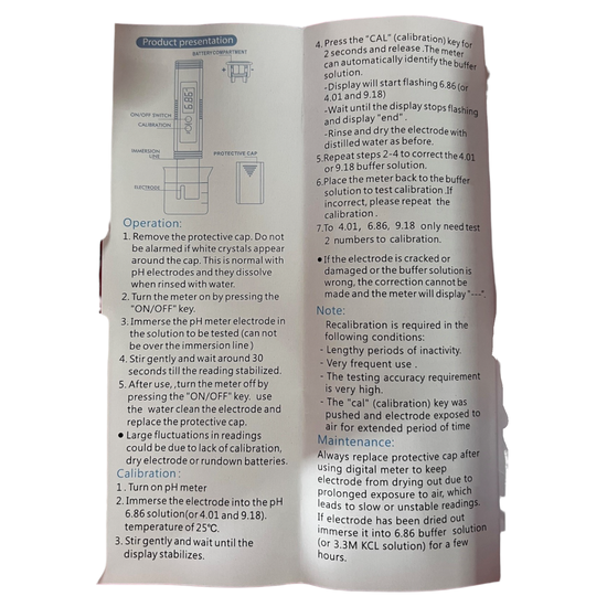 Huchem pH meter | pH tester | Zwembad | Zuurgraad | Test Pen | Digitaal | LCD