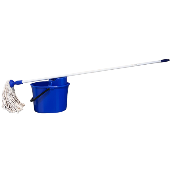 Huchem Mopset Spaans Compleet | Mop, Steel, 12L Emmer & Wringkorf
