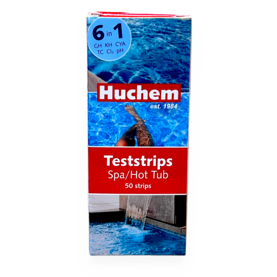 Huchem Teststrips | Spa | Hottub | Whirlpool  | 50 st. | 6 in 1 | Aquarium | Pool