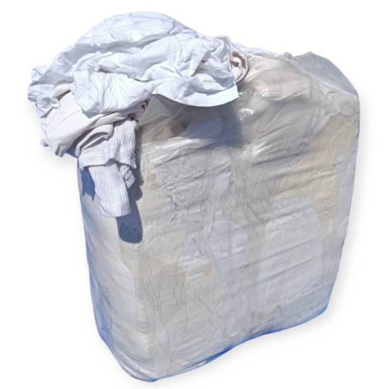 Huchem Witte Poetslappen 10 kg – Industriële Poetsdoeken / Recycled Katoen