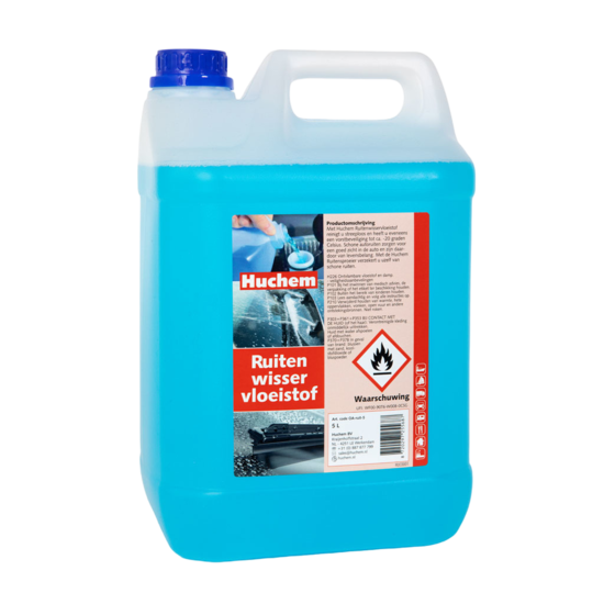 Huchem Ruitenwisservloeistof 5 L – Vorstbestendig tot -15 °C, Streeploos Reinigend | Screenwash