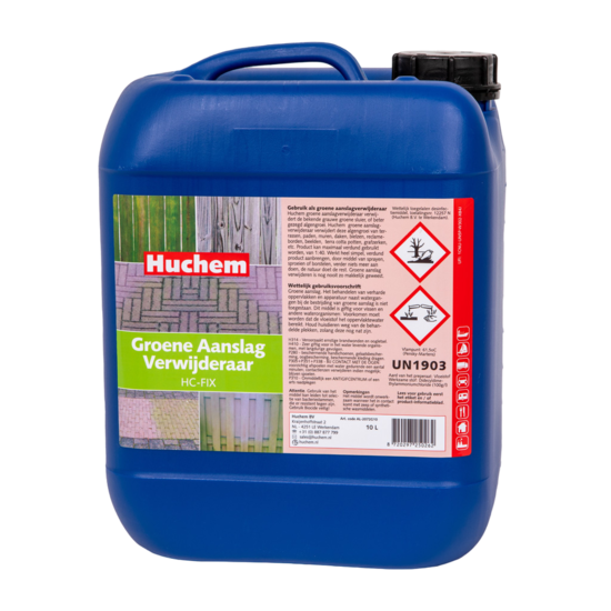 Huchem  Groene Aanslag Verwijderaar | 10 L | Tegels, Hout, Schuttingen & Zonneschermen | Ontmosser | Anti-Alg