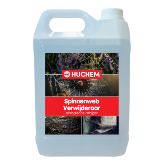 Huchem Spinnenweb Verwijderaar 5L – Biologisch & Beschermend | Spider web remover | Web Free | Spinnen aanslag verwijderaar | Spinnen poep verwijderaar