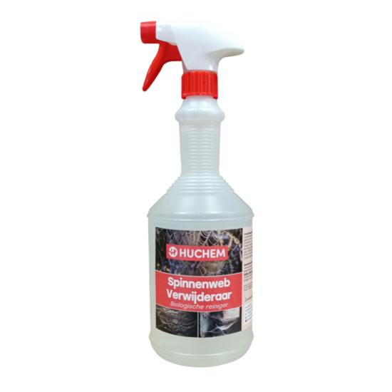 Huchem Spinnenweb verwijderaar | 1L Sprayfles | Biologische reiniger | Spider web remover | Web Free | Spinnen aanslag verwijderaar | Spinnen poep verwijderaar
