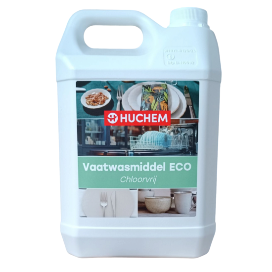 Huchem Vaatwasmiddel ECO Chloorvrij 5L – Krachtige Vaatwasser voor Horeca & Bedrijven | Vloeibaar | Horeca | Professional
