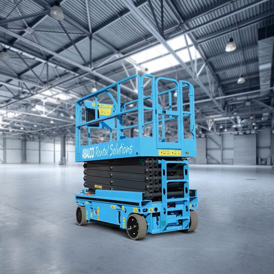 Abalco Rental Schaarhoogwerker 12 m huren – elektrisch, veilig & veelzijdig