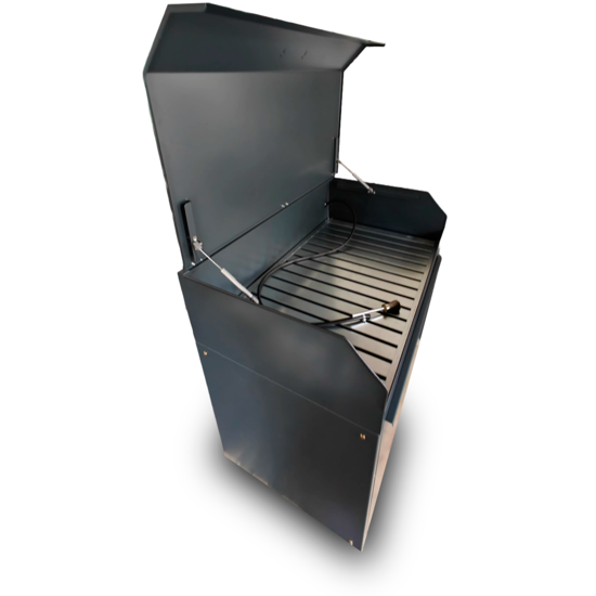 Huchem Onderdelenreiniger | Ontvetterbak | 150L  | met Deksel en Gasveren | Proffesional