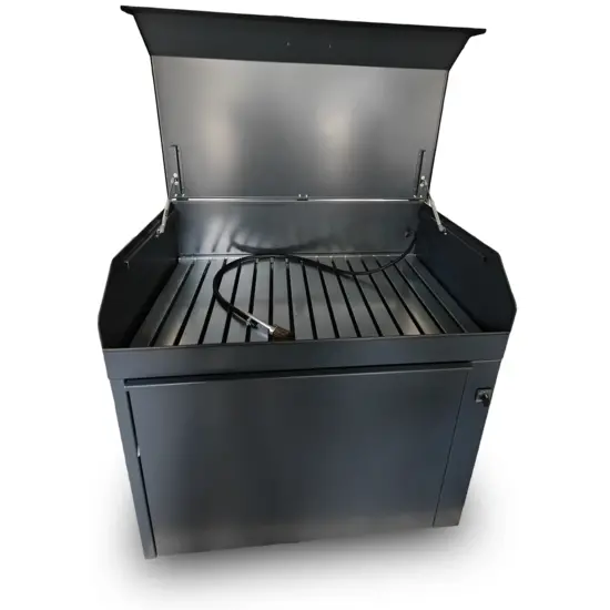 Huchem Onderdelenreiniger | Ontvetterbak | met Deksel en Gasveren | Proffesional