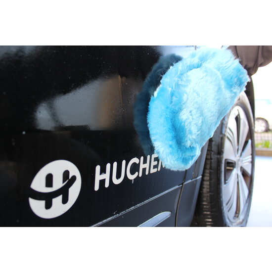 Huchem Washandschoen Double Side Wool Mitt – krasvrije wollen washandschoen voor auto, camper & boot - Hugo Wash