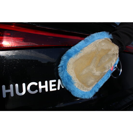 Huchem Anti-Insect Wool Mitt | Wol & Insectengaas Washandschoen | 2 in 1 | voor Auto, Camper, Boot, Motor & Fiets
