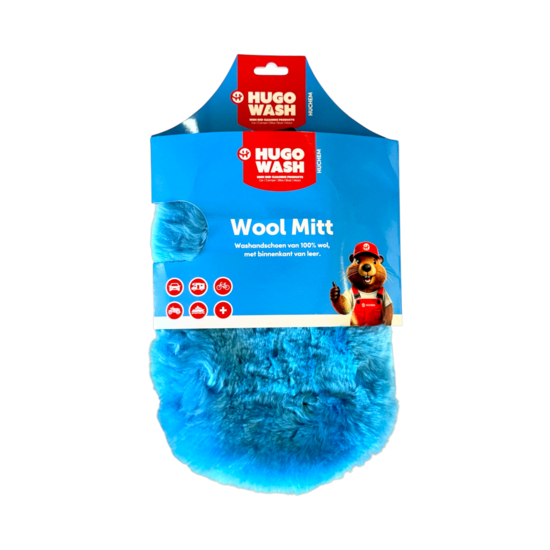 Washandschoen Double Side Wool Mitt – krasvrije wollen washandschoen voor auto, camper & boot - Hugo Wash