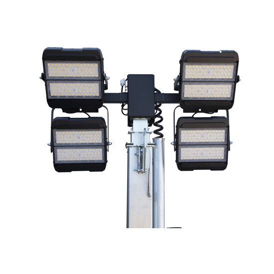 Huchem Lichtmast Mobiel Plug in | op wielen | 4 x 185W LED Lichttorens | 165.000 Lumen