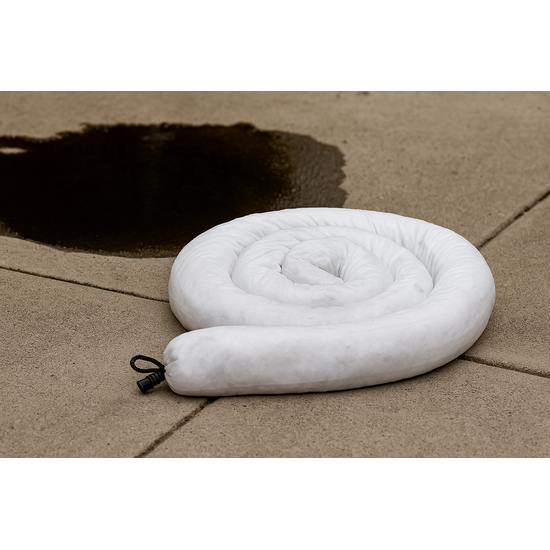 Huchem Oliesokken | Oilboom 8 x 120 cm | Olie Absorptieslang voor Calamiteiten & Milieubescherming | Hugo SpillShield