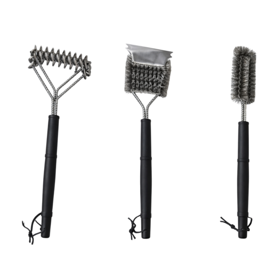 Huchem BBQ Cleaning Brush Set – 3-delige Grillborstel Set voor BBQ Rooster & Grillplaat