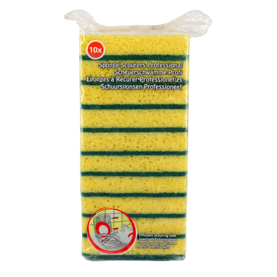 Huchem Professionele Schuursponsen 10-Pack – Extra Sterk voor Zware Schoonmaaktaken