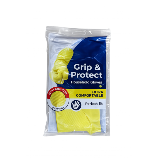 Huchem Huishoudhandschoen 1 paar Latex Geel – Maat M – Sterke Schoonmaakhandschoenen