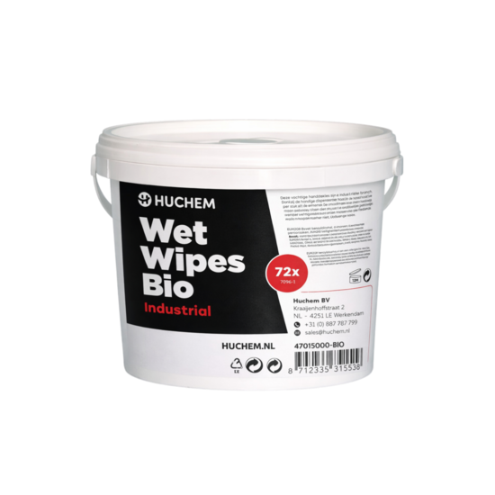 Huchem Wet Wipes BIO | WetWipes | emmer 72st. | Handreiniging | Handreinigingsdoekjes | Handcleaner | Industrial
