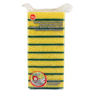 Schuurspons Cleaning | Geel, groen | 140x100 x 30 mm |10 st. | Professional