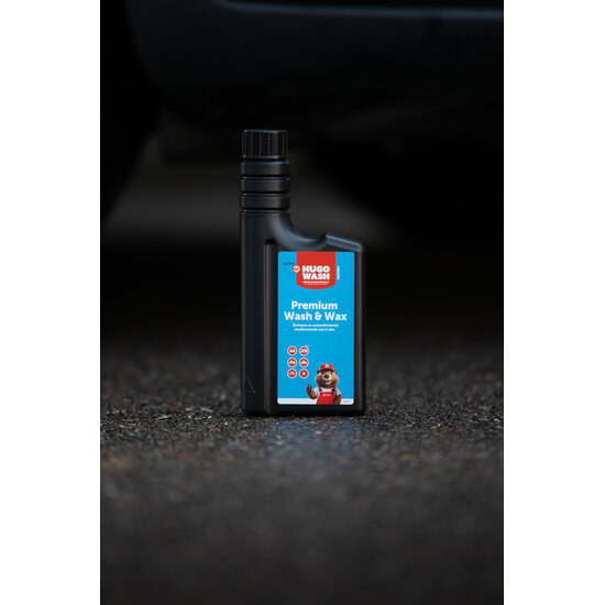Huchem Wash & Wax | 0,5 L | 2-in-1 autoshampoo met wax & waterafstotend effect | Premium Hugo Wash