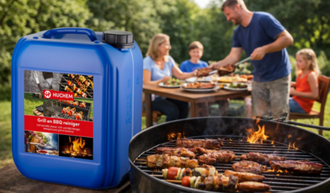 Maak uw barbecue weer schoon met de Grill en BBQ Reiniger van Huchem!