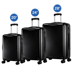 Kofferset 3-in-1 – Cabinekoffer 20” + Reiskoffer 24” + Grote Koffer 28”