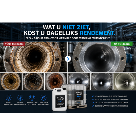 Huchem CleanCirquit Pro – Neutrale Reiniging voor Watersystemen & Vervuilde Leidingen | Can 10 liter